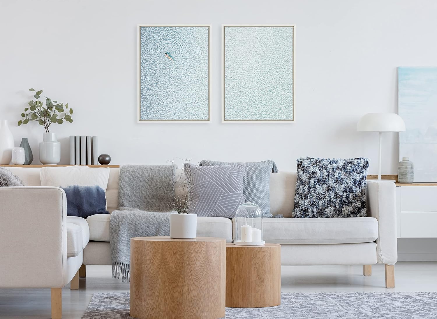 Amy Peterson Turquoise Waters Woman Floating Canvas Print Set
