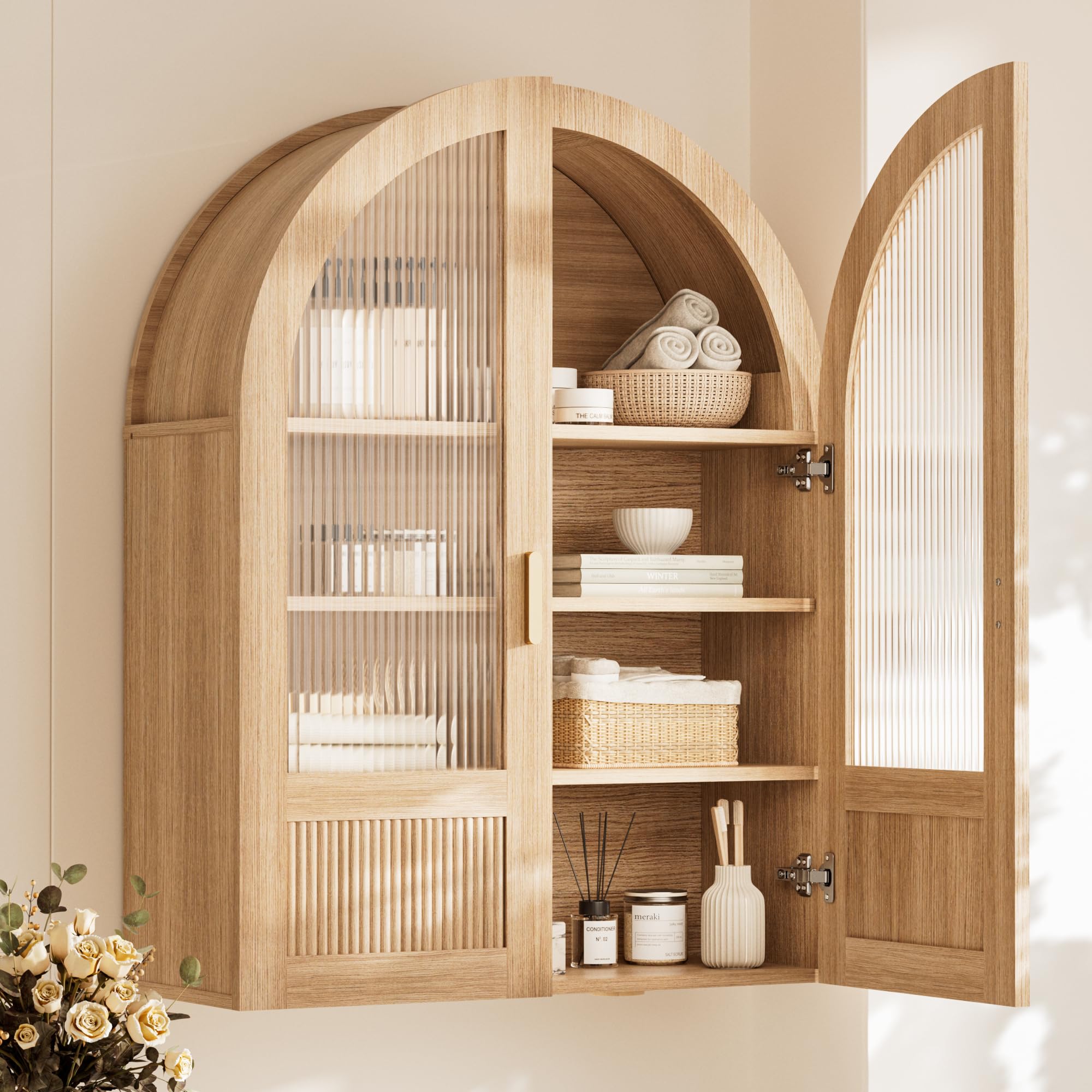 INNOD arched wall cabinet with acrylic