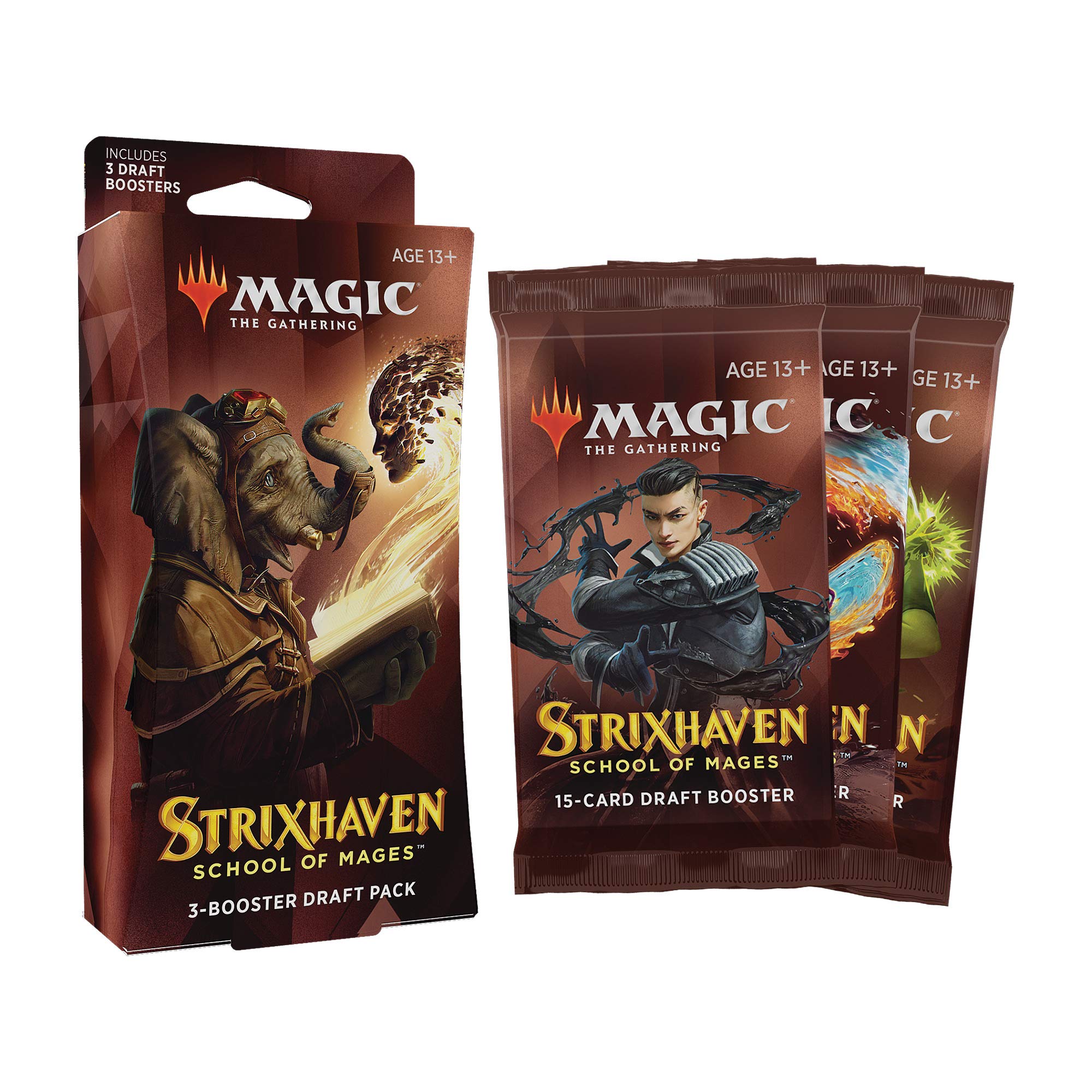 Amazon.com: Magic The Gathering Strixhaven 3-Booster Draft Pack : Toys &  Games