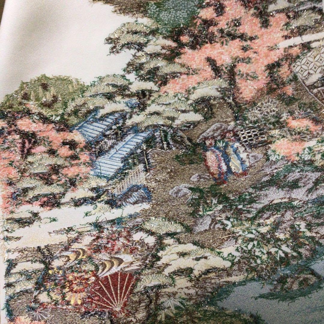 Amazon.co.jp: 白生地 縫い取り 刺繍 着物 フォーマル 舞妓 ハイパー 