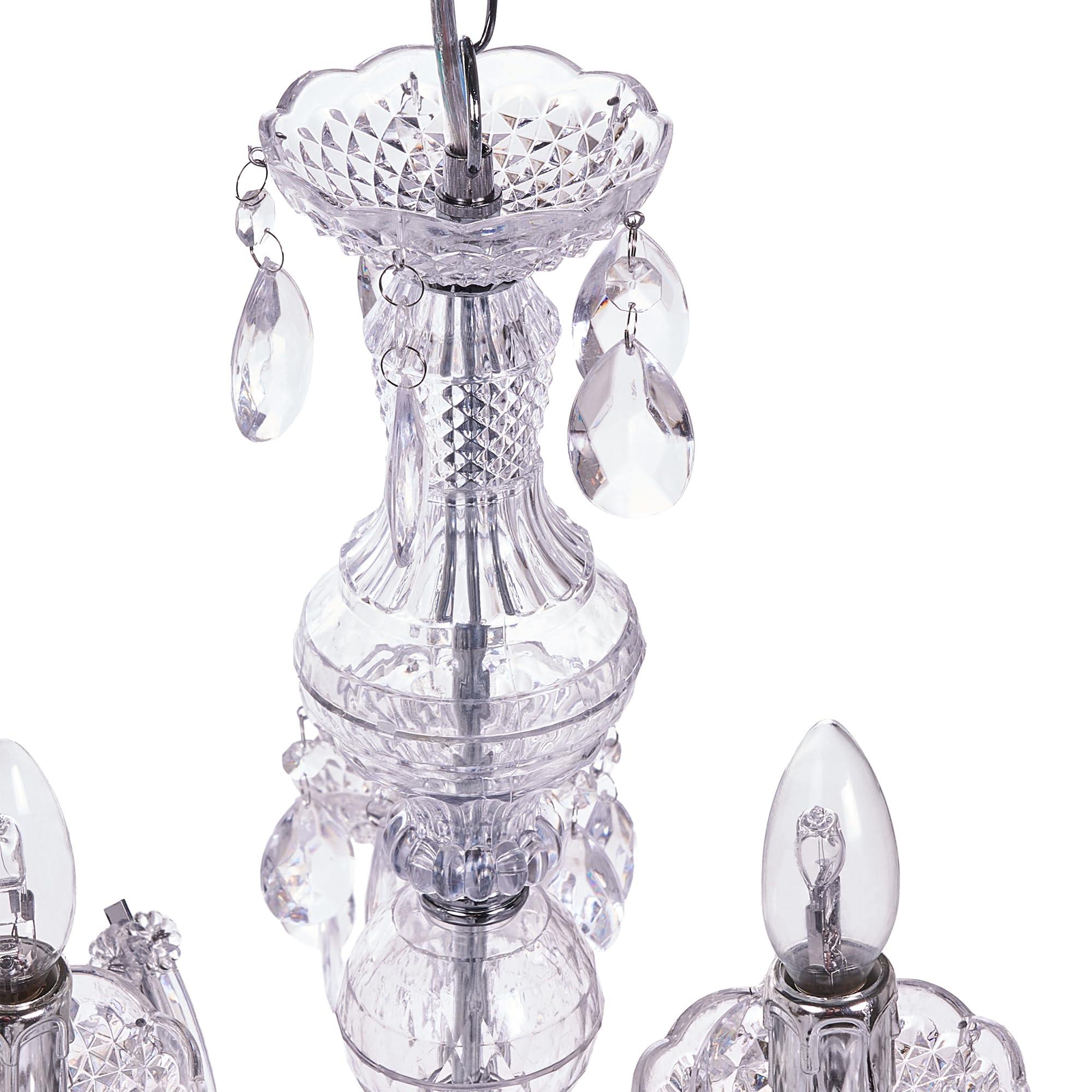 Beliani Kronleuchter transparent im Glamour Stil Kunststoff/Metall mit Kristallen Kalang L