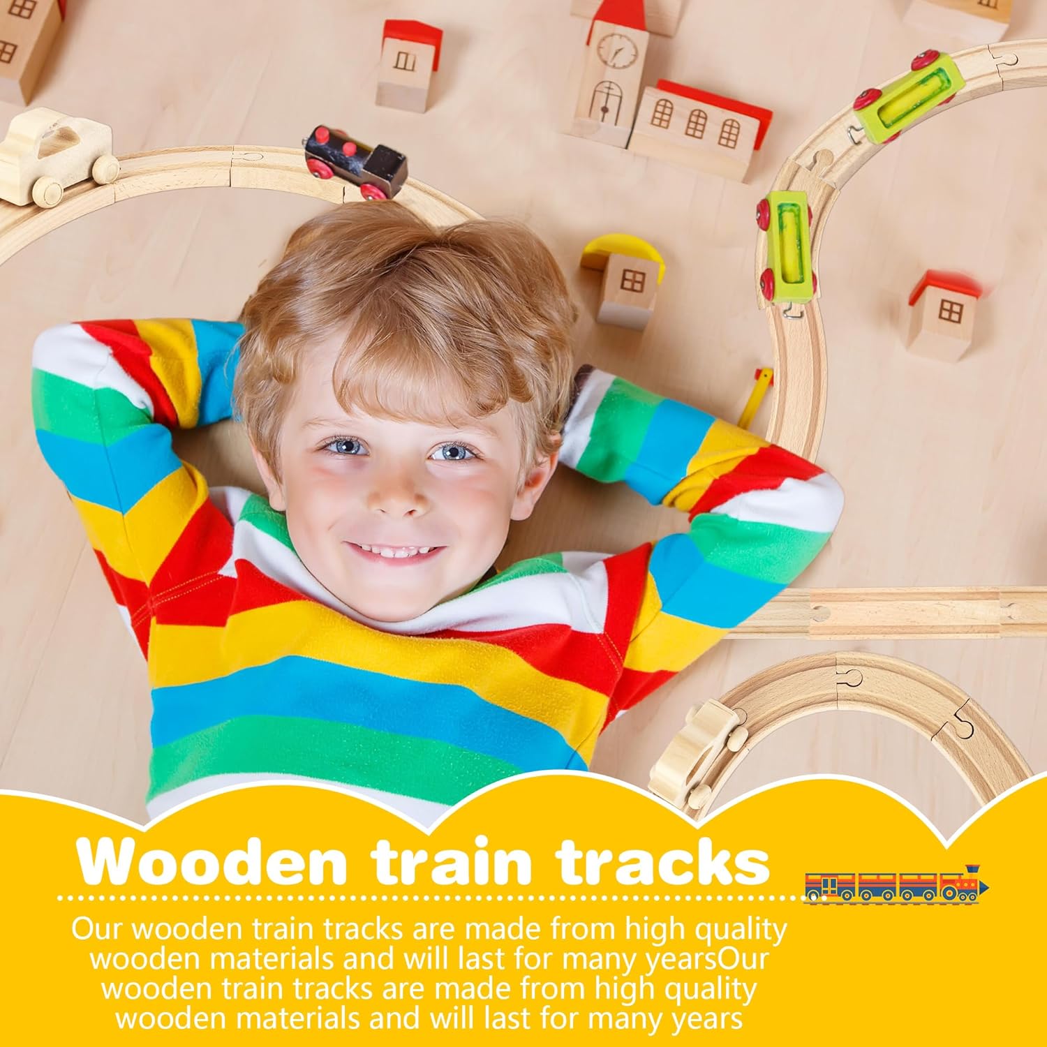 40 Pcs Wooden Male Female Train Track Adapters Straight Wood Train Track Bulk Train Track Expansion Packs Compatible with All Major Trains Railway