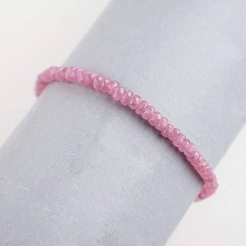 Miniatura 4 de OdrillionGems Natural Pink Sapphire Gemstone Beaded Bolo Bracelet 925 Sterling Silver Chakra Crystals Adjustable Sliding Chain September Birthday