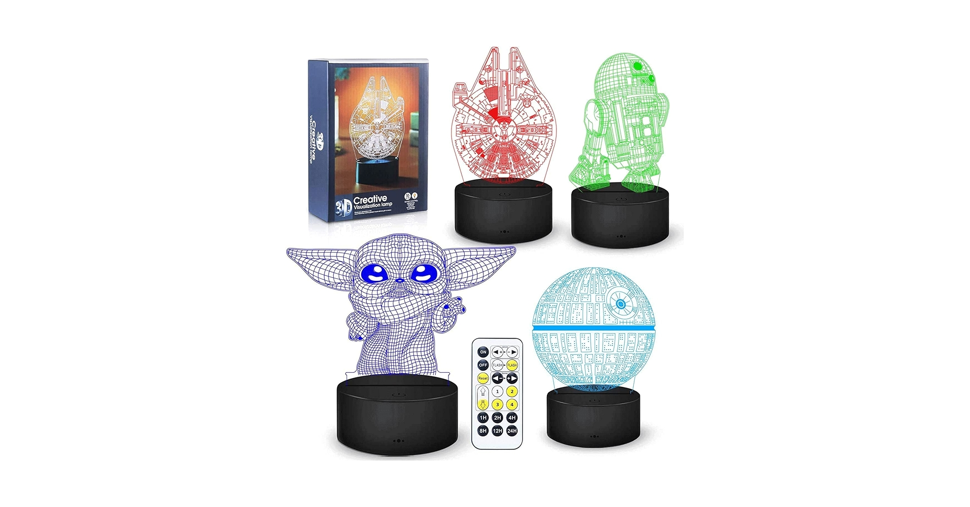 Dreamy Cubby 3D Night Light,4 Pattern with Timing Function