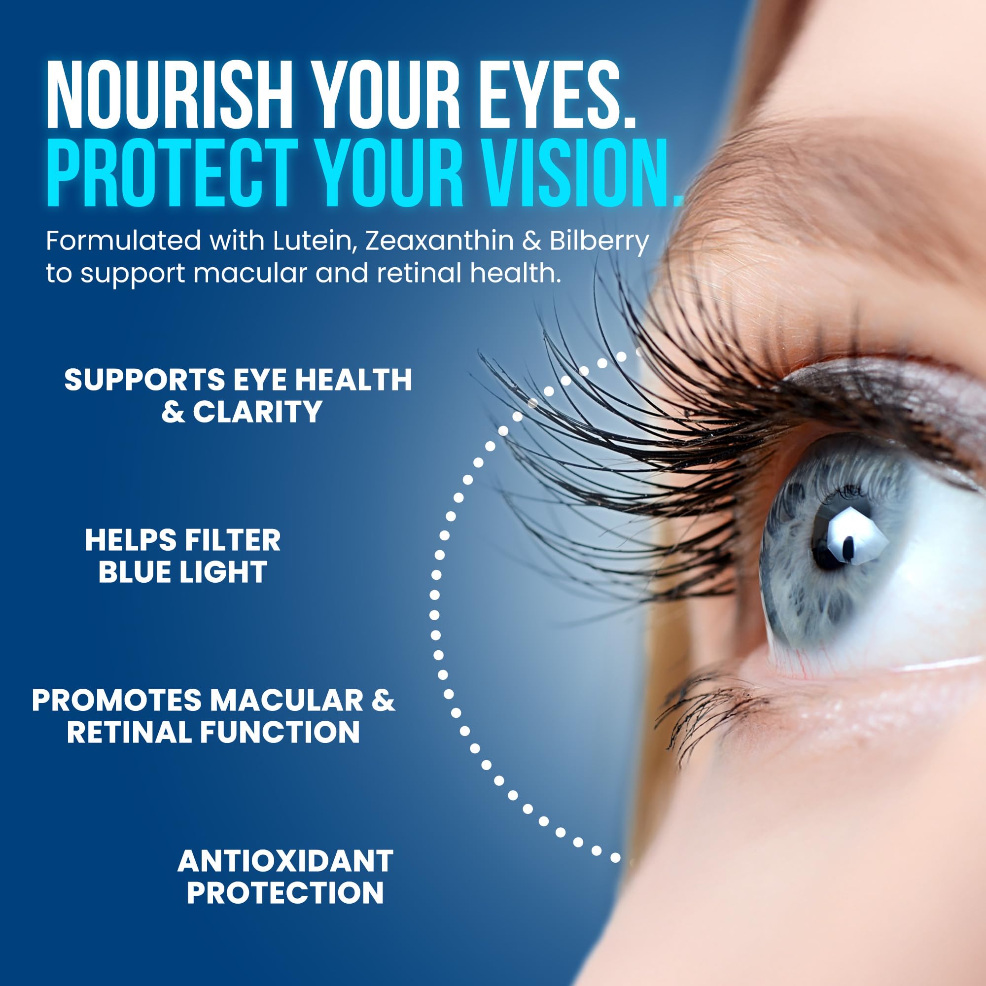 OmniBiotics Vision Clarity Eye Vitamin and Mineral Supplement - Bilberry, Lutein and Zeaxanthin Macular Health Supplement for Adults - 60 Vegan Capsules — Amazon image 2