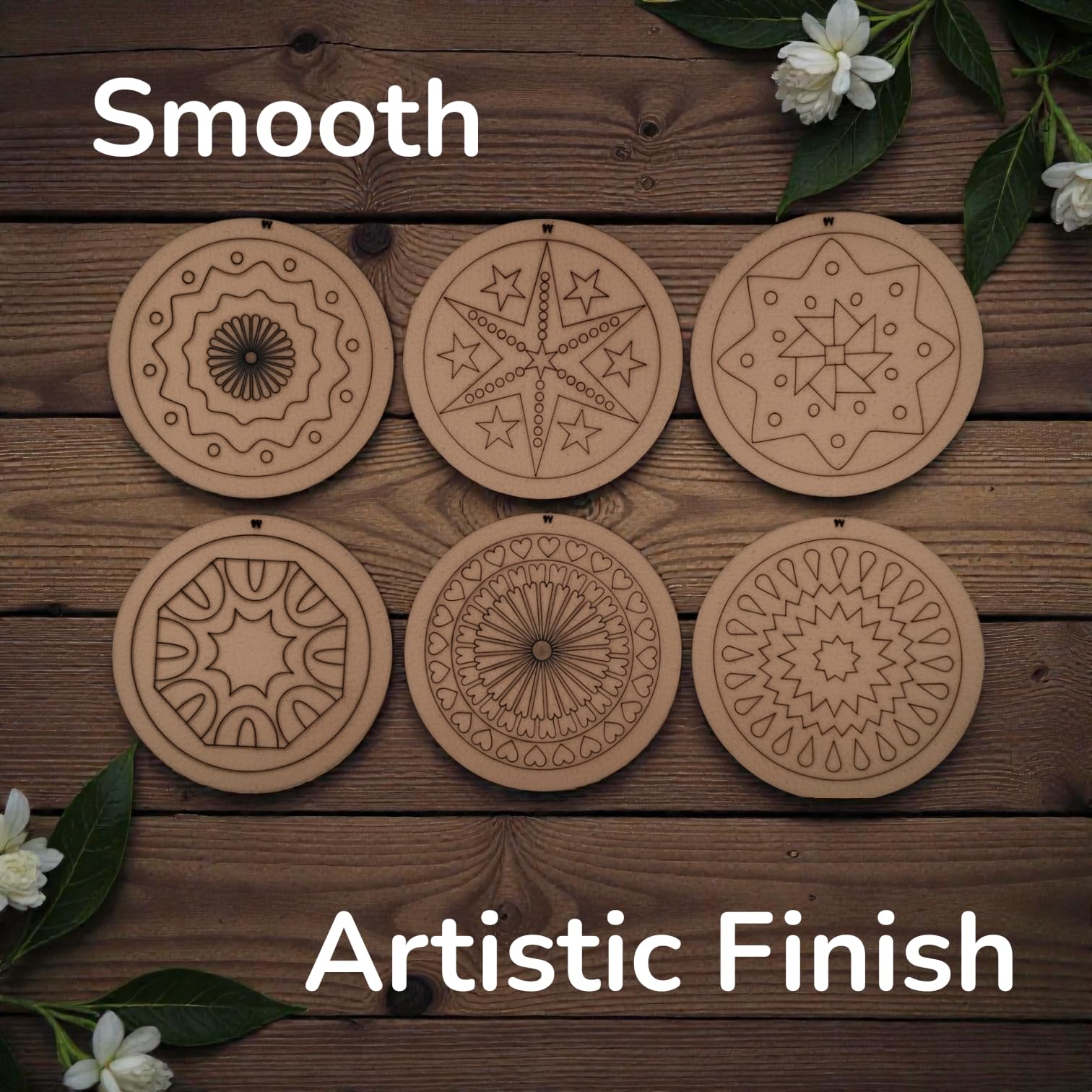 BAGJI TOYS DIY Coaster Painting Kit for Kids & Adults – 6 Pre-Marked Wooden Tea Coasters with Stand, 12 Acrylic Colours & Brush – Mandala Art & Craft DIY Set – Beginner Friendly Painting Craft Kit, Birthday & Gift Activity (MandalaA4) 1