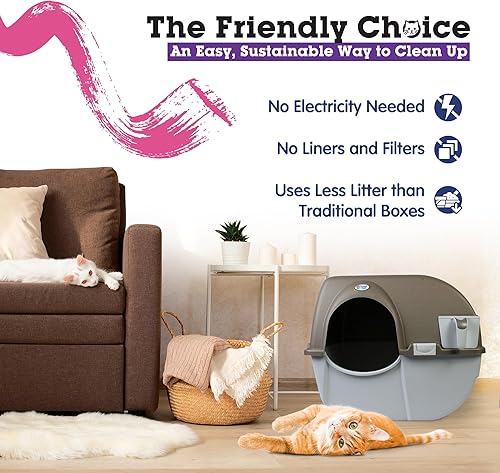 Omega Paw NRA15 Self Cleaning Litter Box Regular — detail view