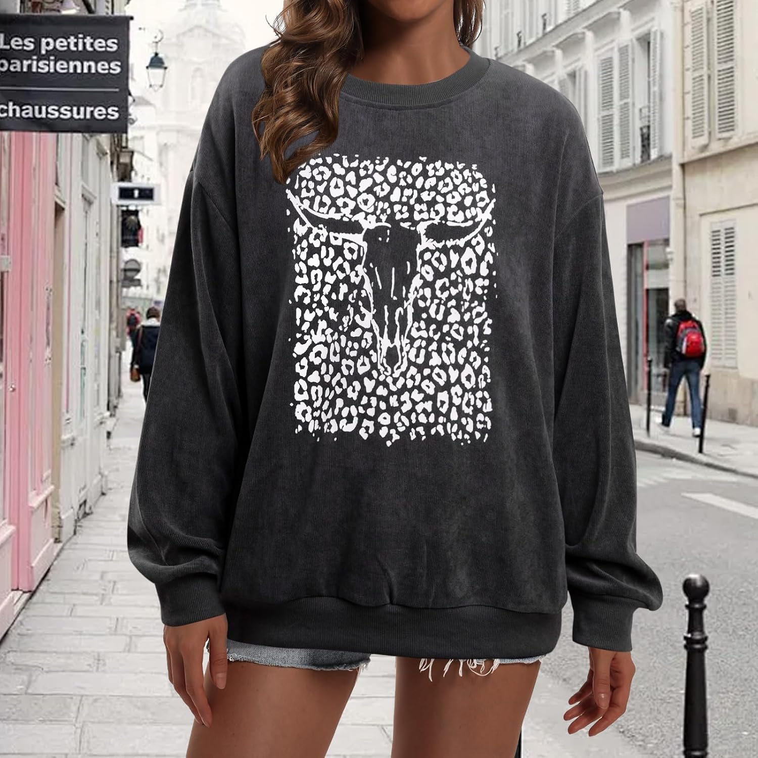 UNIQUEONE Boho Cow Skull Sweatshirt Women: Cowgirl Sweater Vintage Western Rodeo Graphic Tee Country Concert Outfits Pullover - Image 3