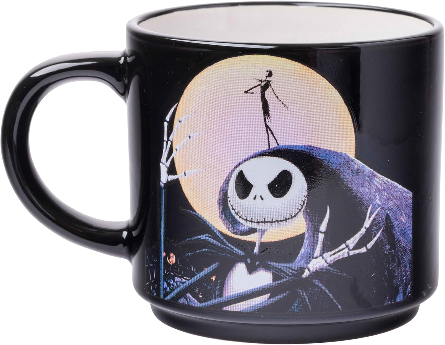 Silver Buffalo Nightmare Before Christmas Jack Sally Scene 4-Pack Ceramic Mug Stack, 10-Ounces, Nightmare Before Christmas 4-Pack Mug Stack, 5 Piece Set