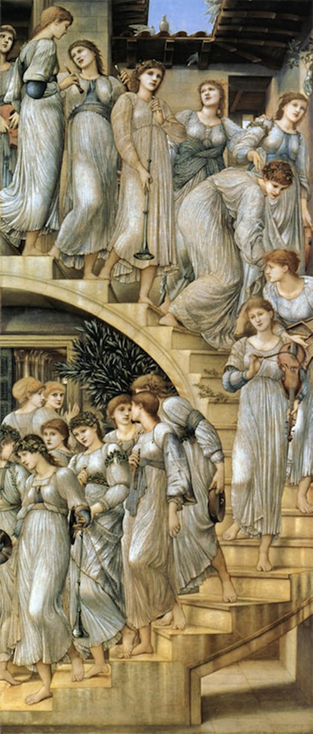 ARTXLXXBN Famous Prints Artwork Pictures Poster Painting Art the Golden Stairs by Edward Burne-jones Artwork Landscape Pictures for Home Decor 60x90cm