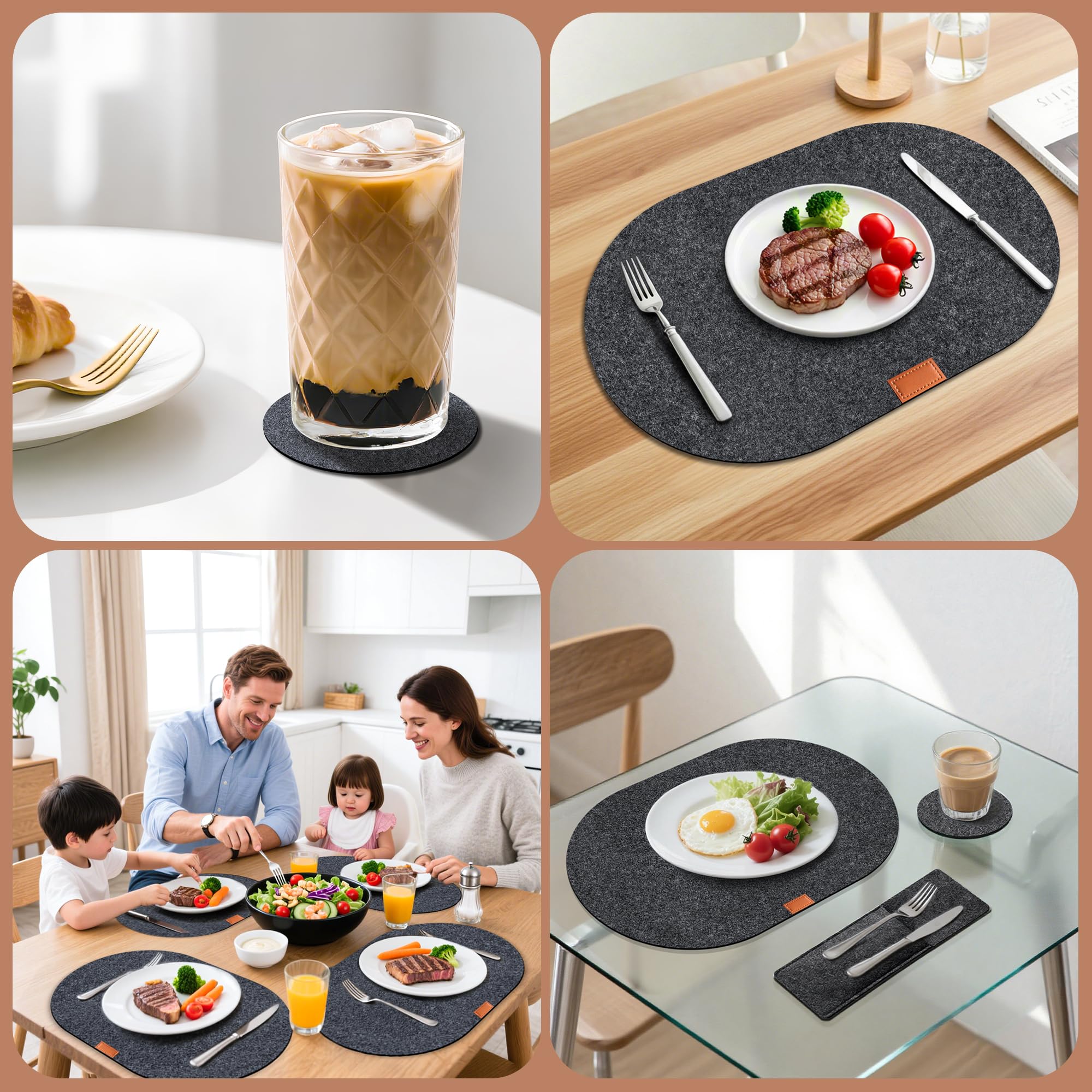 vonsera Platzsets Filz Abwaschbar – Bild 5