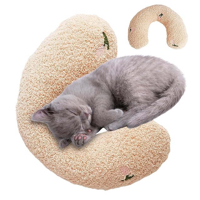 Foto 8 de 8 de Teksome Almohada calmante para perros - calmante para mascotas en forma de U ultra y esponjoso