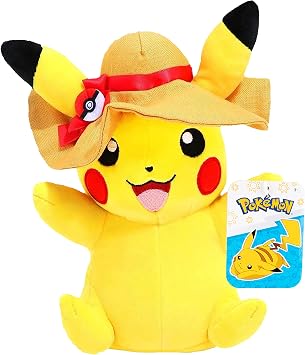 Pokemon 8" Pikachu Plush with Hat Accessory - Officially Licensed Limited Edition - Authentic Soft Stuffed Animal Toy Figure - Easter Basket Stuffer Gift for Kids, Boys, Girls - 2+