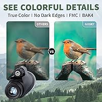 Vista 3 de Gosky Titan - Telescopio monocular 12X50 con soporte para smartphone - Alcance impermeable, antiniebla, resistente a golpes, prisma BAK-4 FMC