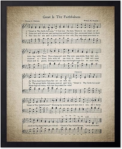 Miniatura 58 de Poster Master Póster vintage con texto en inglés «How Great Thou Art», impresión de partituras de música retro, arte de pared de himnario, regalo