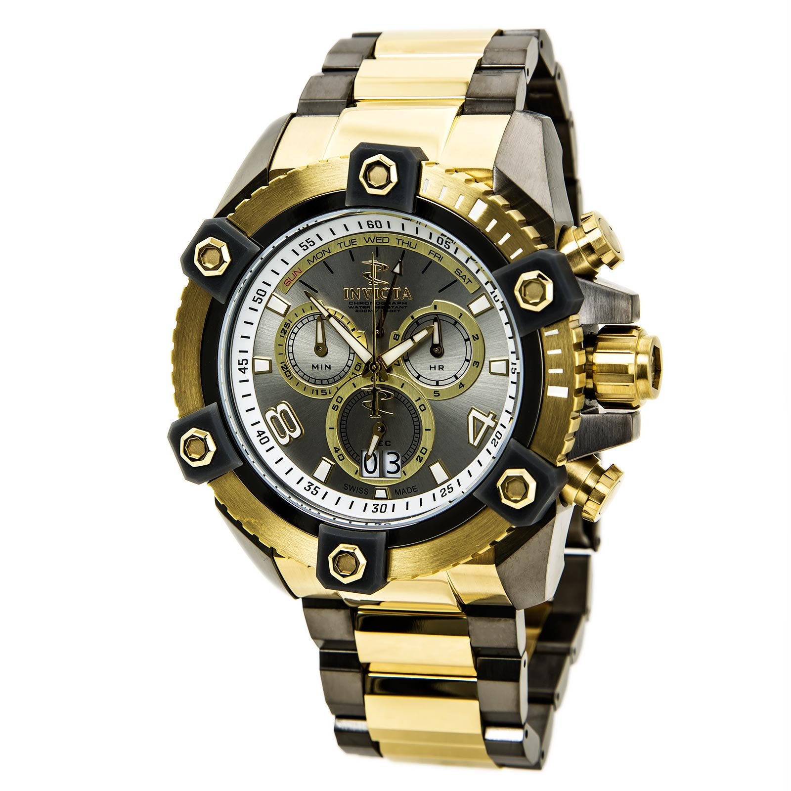 Invicta Relógio masculino Reserve Swiss-Quartz com pulseira de aço