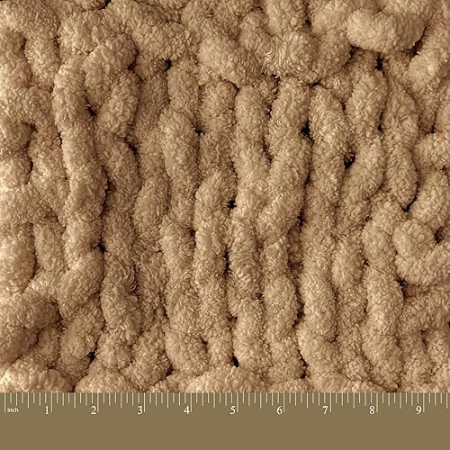 Miniatura 5 de Crafted By Catherine Hilo de felpilla grueso, paquete de 2 (41 yardas cada madeja), caqui, calibre 7 Jumbo