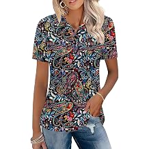 Rapbin Womens Polo Shirts Business Casual Collared V Neck Summer Tops Cotton Short Sleeve Polos Tshirts 2026 Trendy