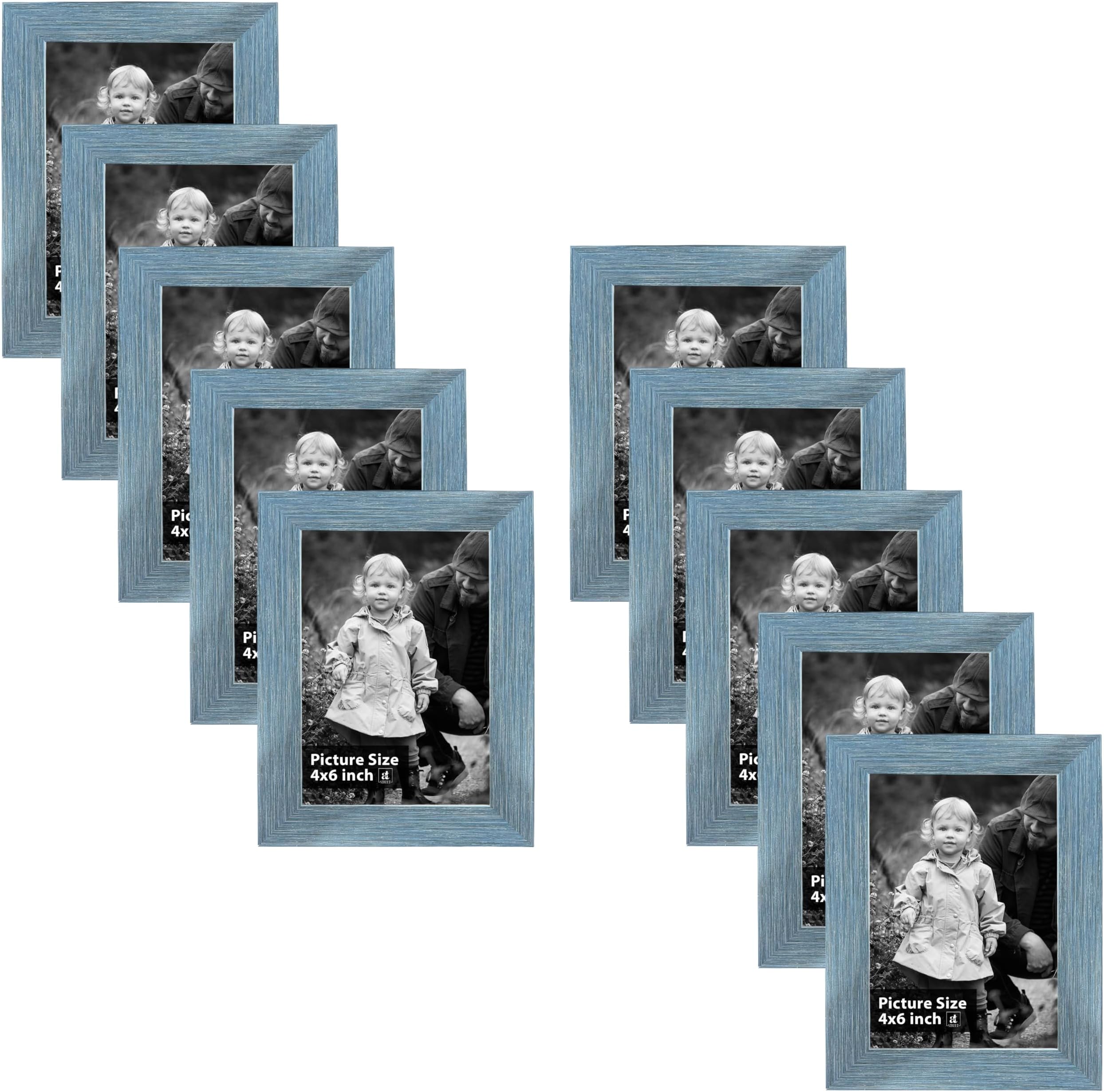 Art Street Individual Photo frames Set of 10, Picture Frame For Home Decoration, Living Room, Office Decoration (Blue, Size: 4x6 Inch)