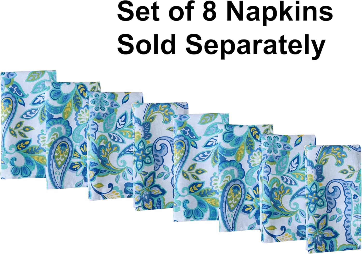 Newbridge Rectangle Fabric Tablecloth, Corfu Mediterranean Blue Paisley, 60 x 102 Inch, Indoor Outdoor Stain and Water Resistant Heavy Weight Table Cover, Shabby Chic Blue Floral