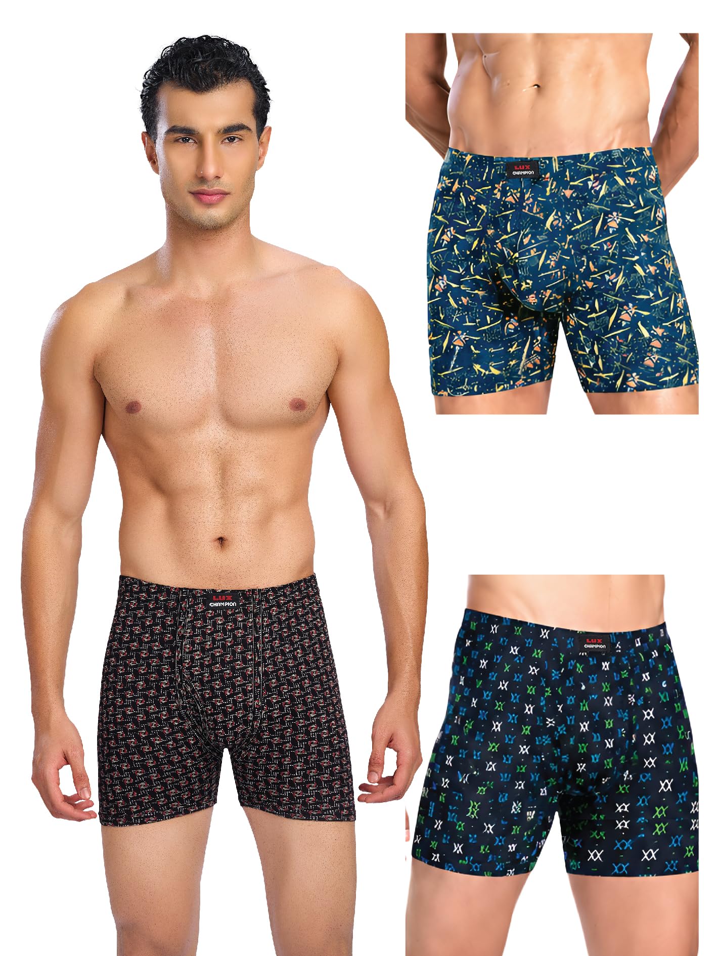 Men's Printed Long Trunk Underwear | 100% Cotton Long Trunks for Men | Soft, Breathable & Comfortable | Durable Color & Print May Vary | Pack of 3-image-26