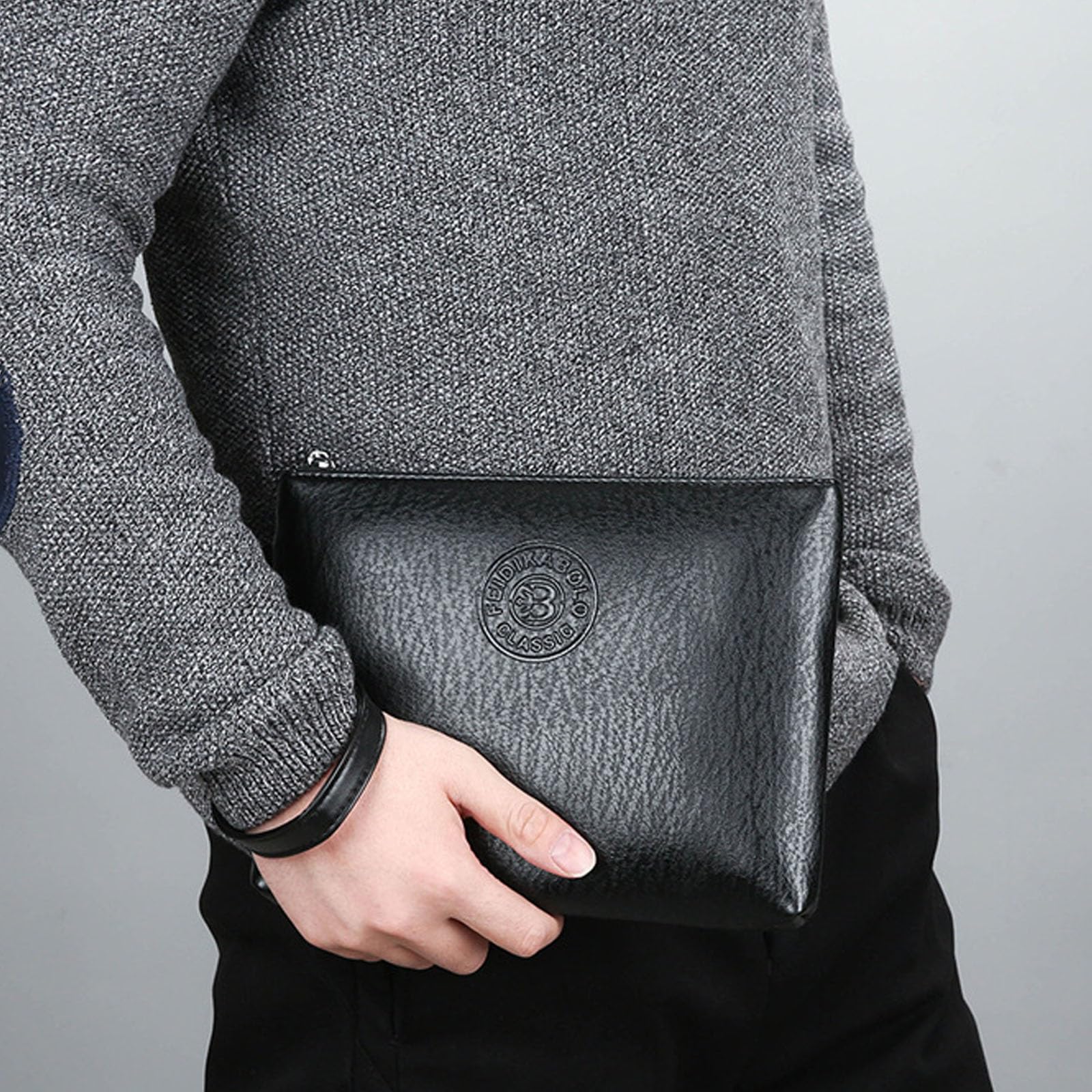 1 bolso de mano para hombre, bolso de mano negro para hombre, bolso de mano para hombre.