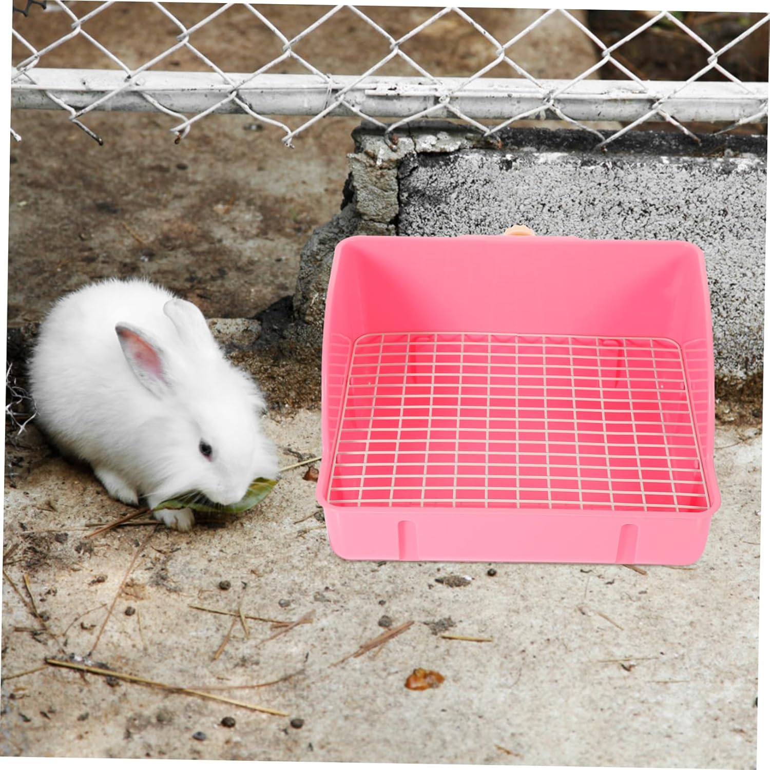 SUPVOX Pet Potty Training Toilet for Dogs Rabbits and Guinea Pigs Eco-Friendly Tear-Resistant Design with Wall to Contain Mess for Indoor Use Pink