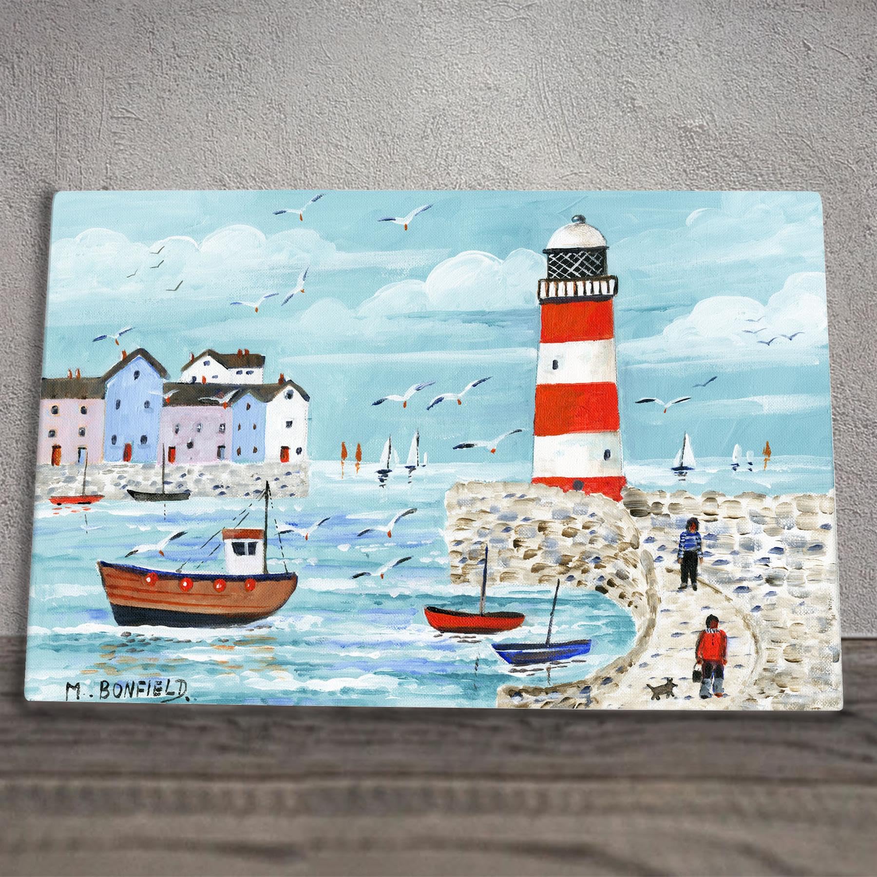 Global Designs White Matte Ceramic With Uv Print Lighthouse Artwork By Maureen Bondfield Printed Onto Ceramic Picture Tile