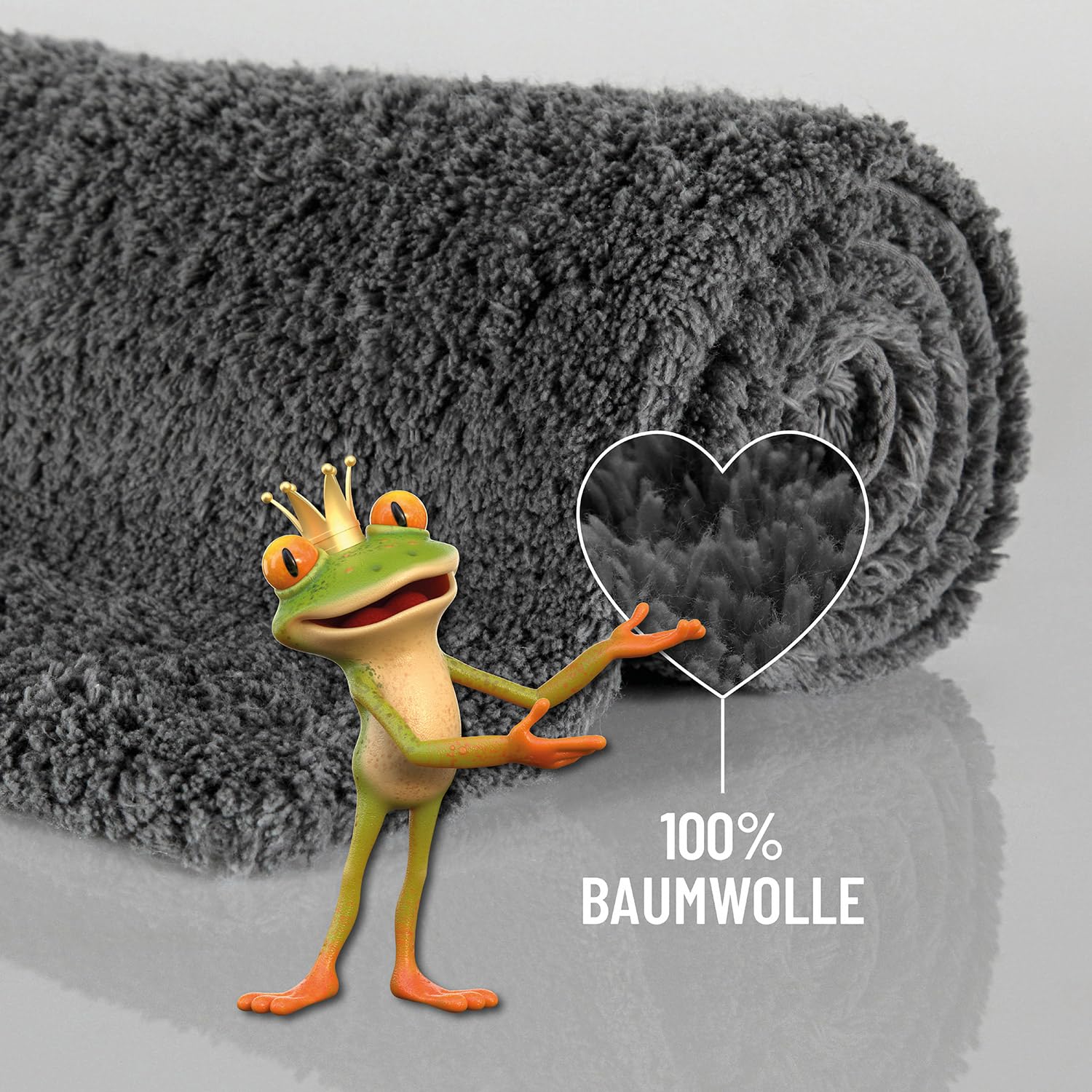 Wecon Home Erik - Alfombrilla de baño (70 x 120 cm), color gris | Suave alfombra de algodón con mechones, antideslizante y lavable con pelo suave y aspecto transparente