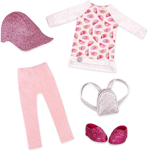 Glitter Girls – Ropa para muñeca de 14 pulgadas – Atuendo Deluxe de túnica y leggings con brillo de arriba a abajo, rosa para 3 años o más –