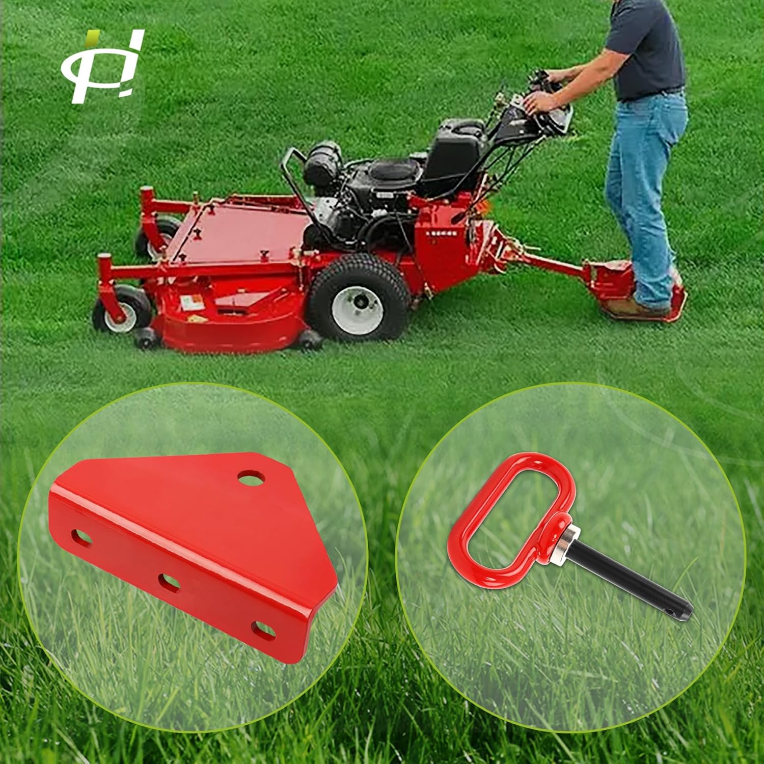 Hitch Kit Compatible with Exmark Toro Zero Turn Hitches, Lawn Mower Trailers Hitch Parts Replace# 109-9487 (Red)