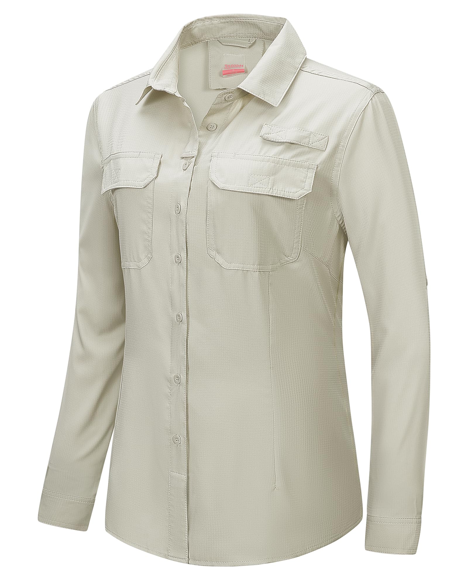 33,000ft Women's UPF 50+ UV Long Sleeve Sun Protection Safari Shirts Quick Dry Outdoor Fishing Hiking Travel Shirt