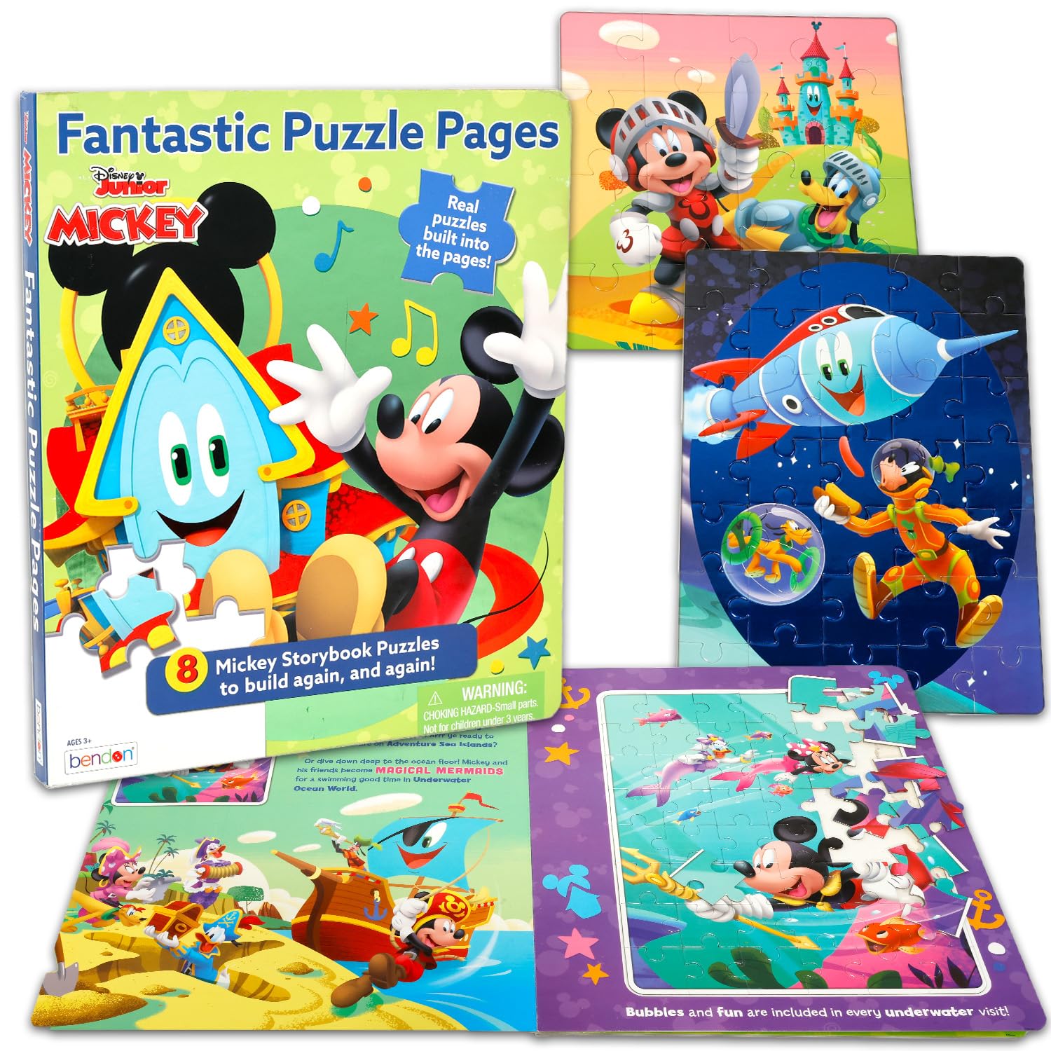 Photo 1 of Bulk Mickey Mouse Clubhouse Puzzle Book 5 Pack - 200+ Pc Ages 4-6 3-5 Mickey Funhouse Educational Jigsaw Puzzles for Kids | 5 Unique Disney Puzzles in Storybook