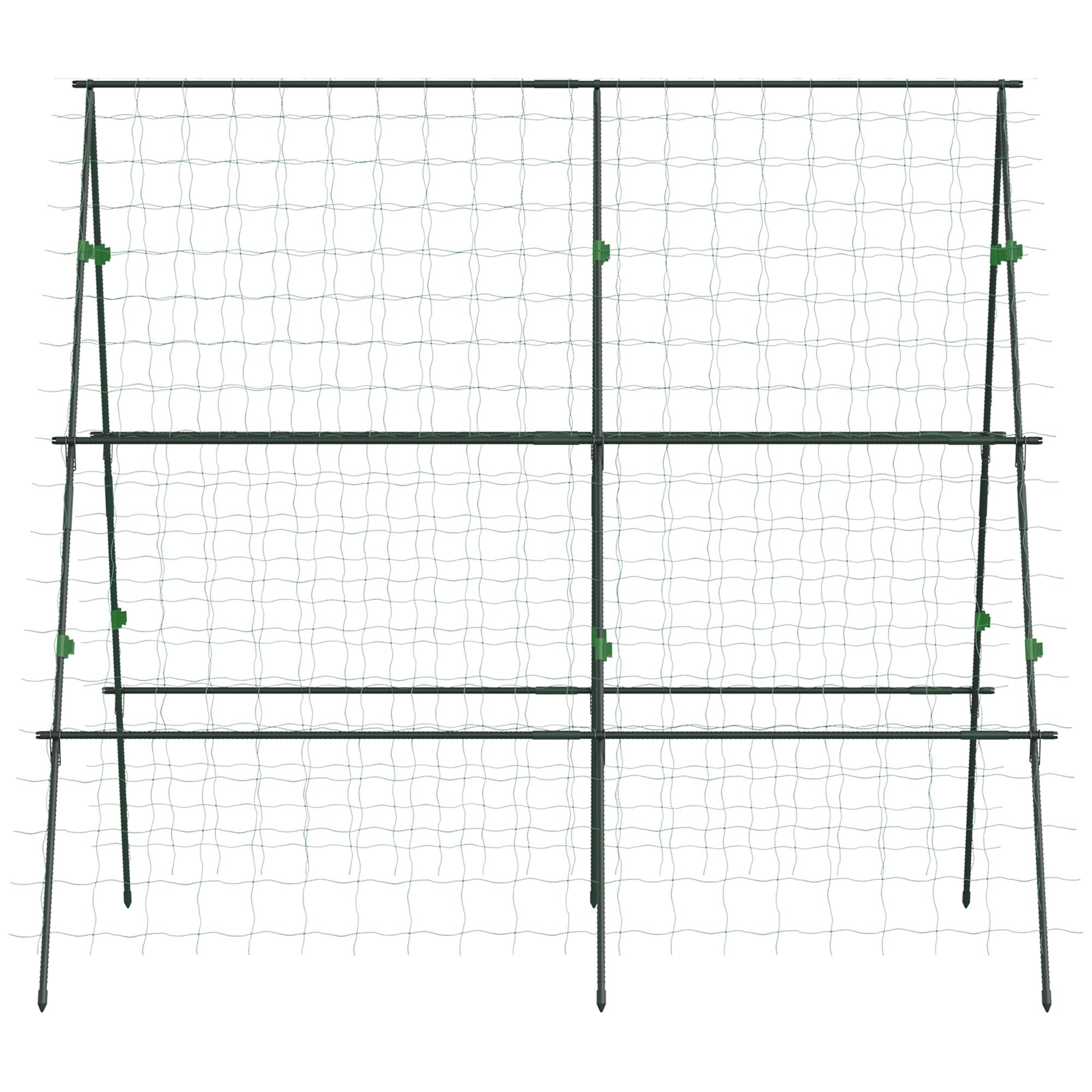 Outsunny Enrejado de Jardín Triángulo Soporte para Plantas Trepadoras con Marco de Acero para Frutas Verduras Flores Decoración Exterior Patio Terraza 180x100x180 cm Verde