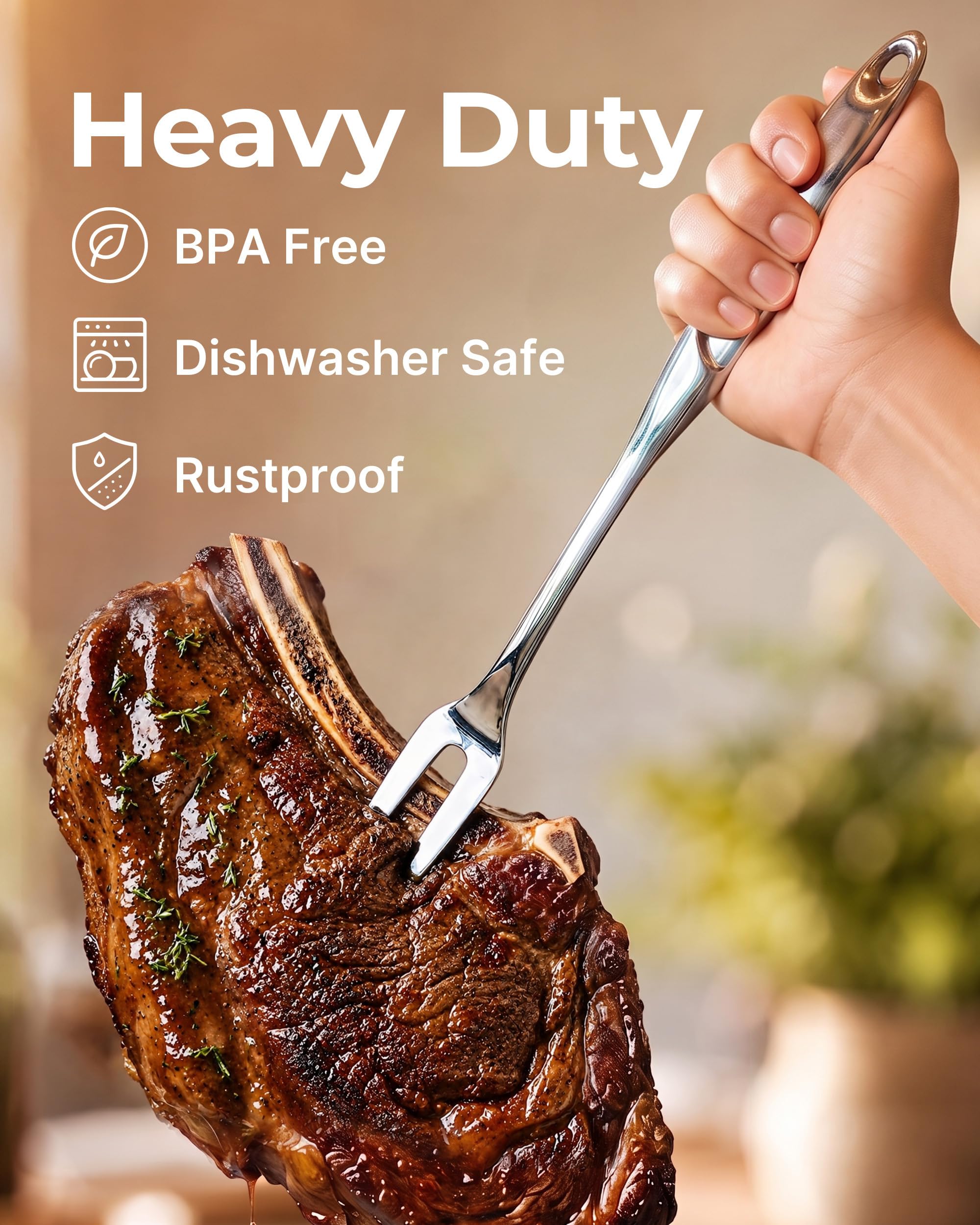 Zulay Kitchen Utensils Set - Premium Cooking Utensils Set - 5 Piece Complete Stainless Steel Utensil Sets - Comfortable Grip Stainless Steel Utensils Set - Kitchen Utensils Set Stainless Steel | Küchenhelfer aus Edelstahl – langlebige Küchenhelfer – Metal