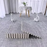 Vista 6 de Tapete de juego de 9 piezas de espuma para niños y bebés con azulejos entrelazados de espuma de colores sólidos para gimnasio, guardería, sala