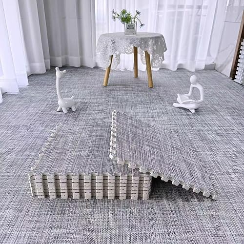 Miniatura 6 de Tapete de juego de 9 piezas de espuma para niños y bebés con azulejos entrelazados de espuma de colores sólidos para gimnasio, guardería, sala