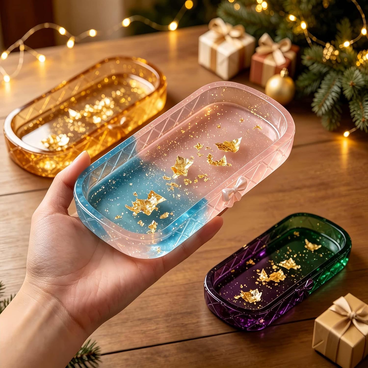 Resin Tray Silicone Mold, Bow‑Knot Decorative Tray Mold S2843