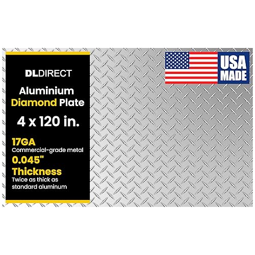 Miniatura 75 de 2 pulgadas x 96 pulgadas - Hoja de metal de placa de diamante, hoja de aluminio de alta resistencia con acabado de molino de grado comercial, placa
