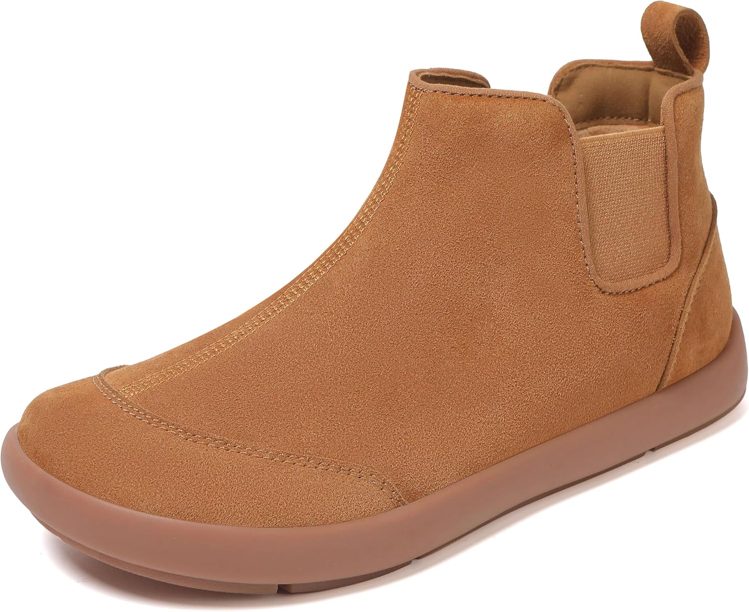 UBFEN Womens 100% Genuine Suede Leather Chelsea Ankle Boots Slip On Comfortable Winter Outdoor Warm Boot