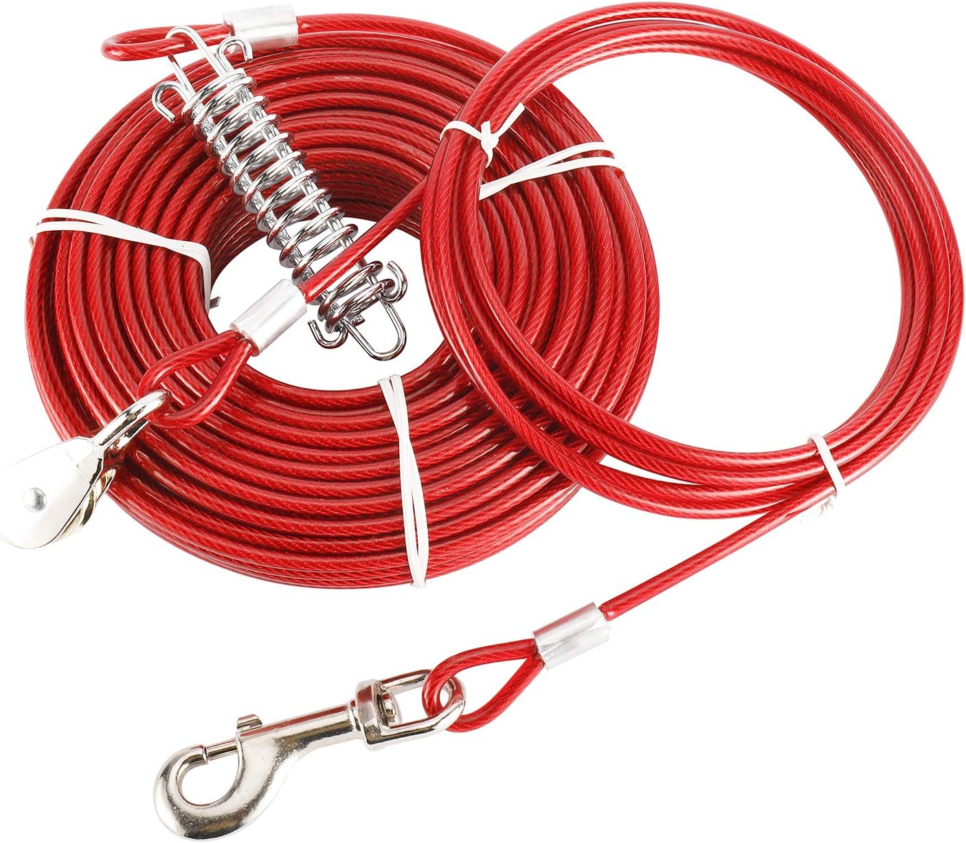 XMsound Red Dog Cable kit,100 ft Heavy Weight Tie Out Cable with 10 Ft Runner for