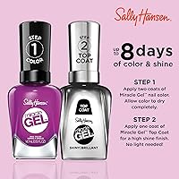 Vista 3 de Sally Hansen Miracle Gel Esmalte de uñas de calidad de salón Fórmula tipo gel, sistema de dos pasos, no necesita luz UV, larga duración Opaco