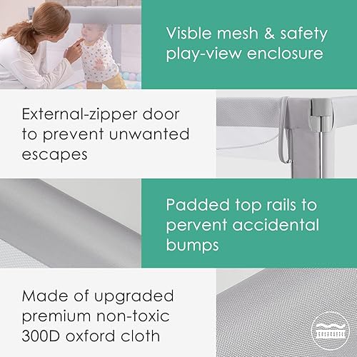 Miniatura 9 de Kidirect Corrales para bebés plegables, corralito pequeño para bebés y niños pequeños, corralito de juegos para bebés con puerta de seguridad,