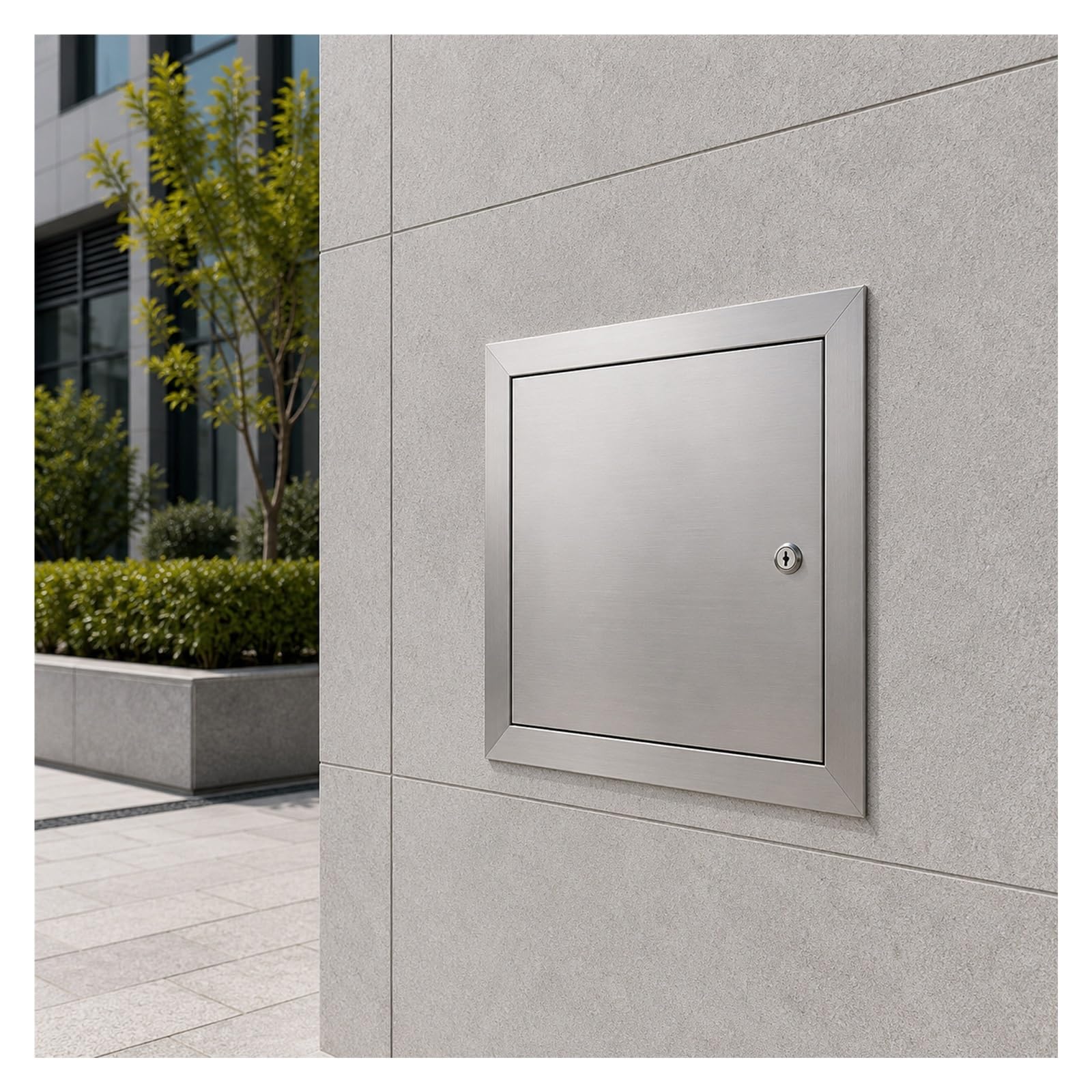 Zjkxjh One Color Inspection Panel Outdoor Stainless Steel Access Panel With Lock, Lockable Inspection Door, Waterproof Plumbing Access Hatch, Wall Hole Cover, Customizable(Hole 60X90cm/23.6"X35.4")