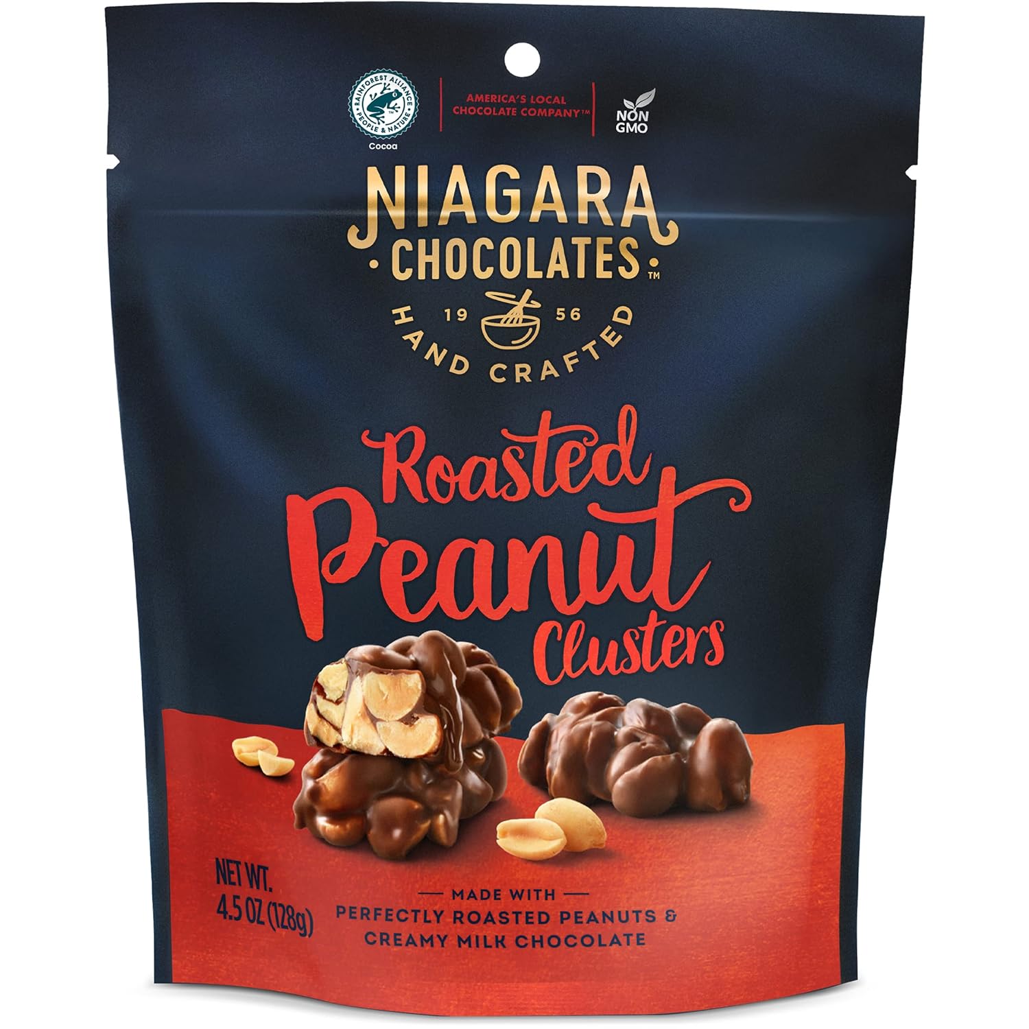 Niagara Chocolates Milk Chocolate Peanut Butter Cups 4 Pack Stand-Up Bag (4.5oz) Non-GMO, Premium Chocolate, Hand-Crafted