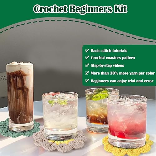 Miniatura 7 de XANGNIER Kit de inicio de ganchillo con tutoriales en video paso a paso, gancho, accesorios, kit de principiantes para aprender a ganchillo para