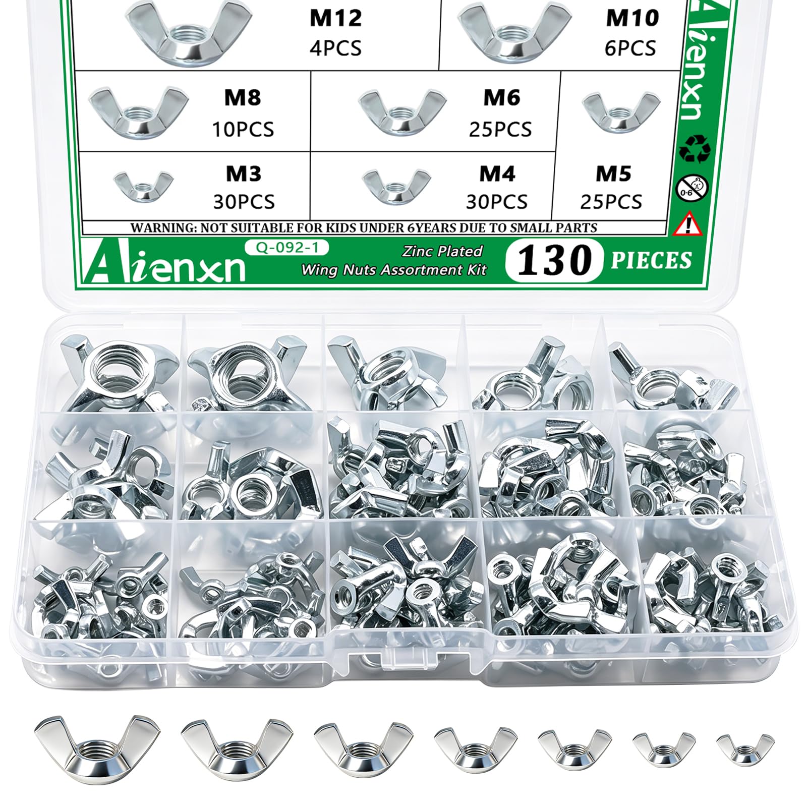 Wing Nut Assortment Kit - 40PCS -8