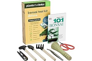 Planters' Choice Premium Bonsai Tool Kit + Bonsai 101 Book