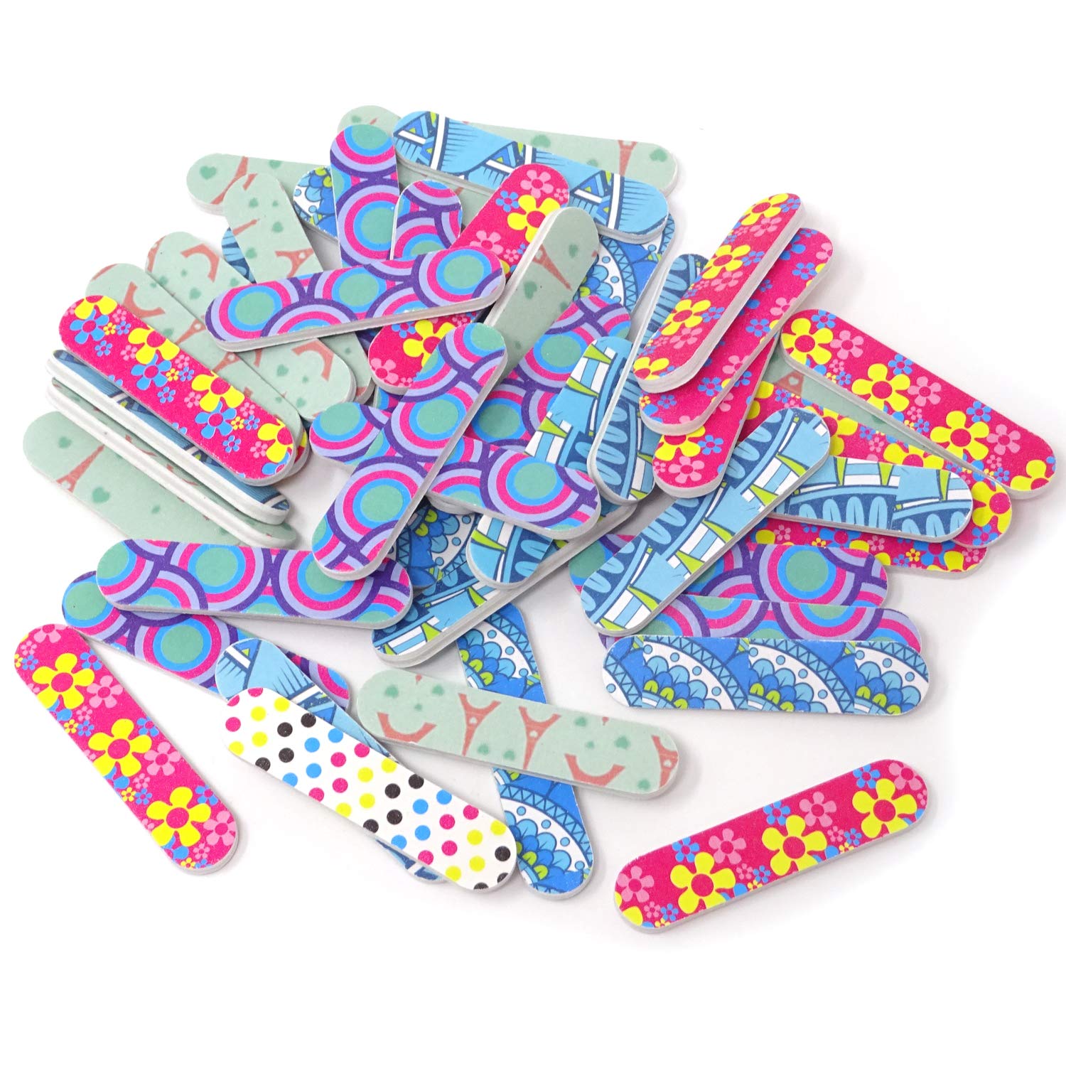 Honbay 50PCS Nail Art Tool Mini Double Sided Nail Files Emory Boards for Home and Professional Salon Use (150/150 Grit)
