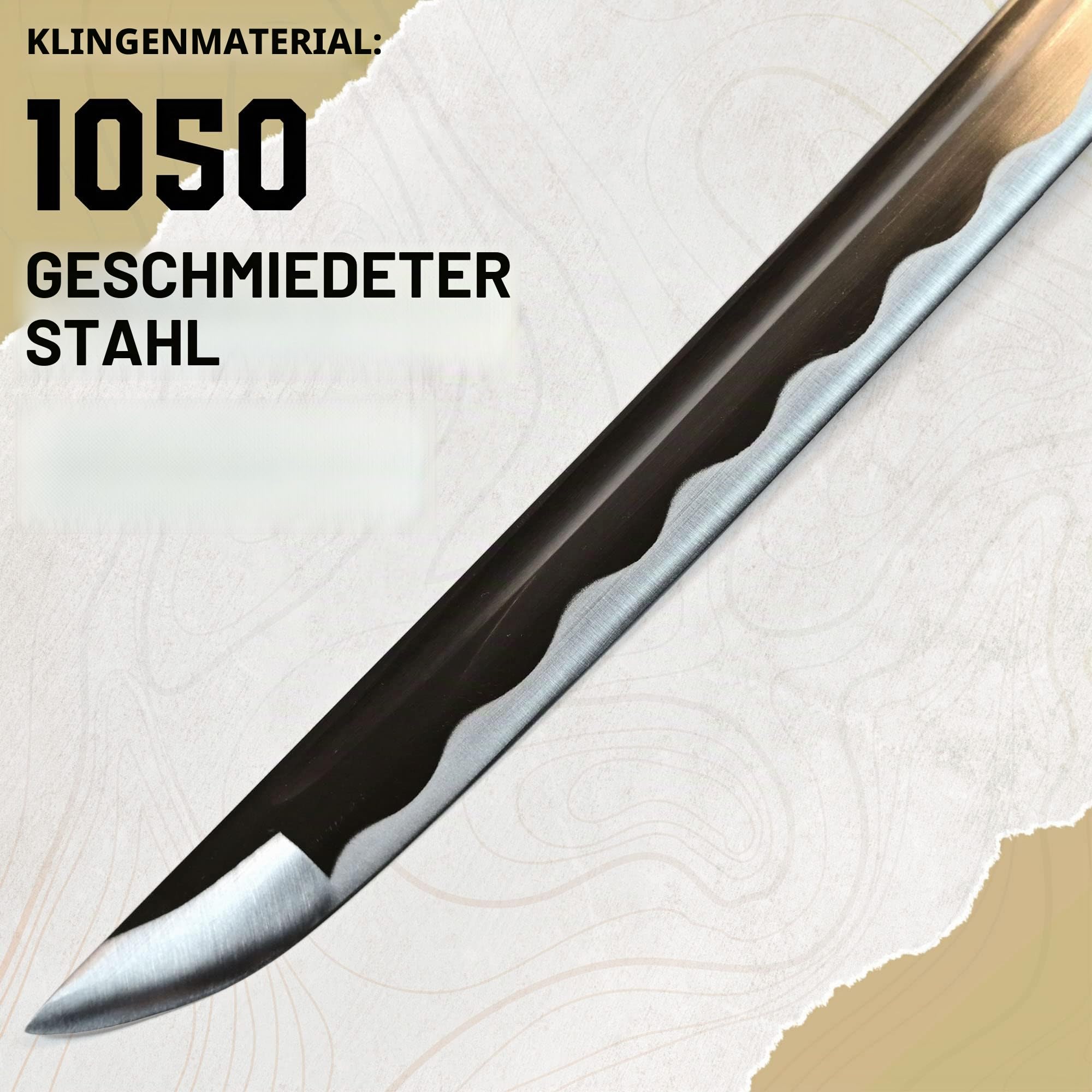 Miyamoto Musashi Katana – Japanisches Schwert, Samurai Schwerter echt, Shogun, Schwert Metall mit Scheide 113cm, Samurai Deko